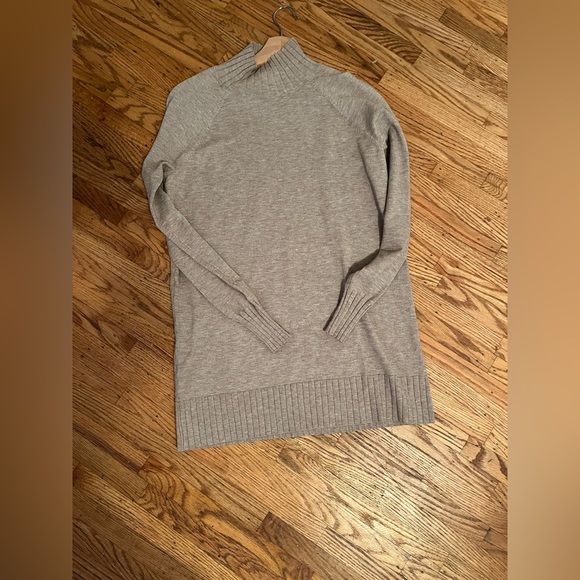 Melanie Lyne Mock Neck Rib Knit Sweater in colour Dark Oatmeal- XS - Picture 10 of 13